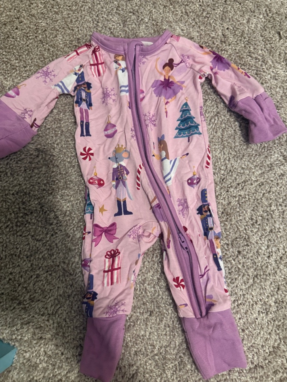 Little Sleepies Pink Nutcracker & Ballerina Footed One-Piece